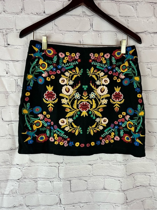 Umgee Dresses & Skirts - Umgee Black Mini Skirt Floral Embroidered boho women M festival whimsigoth